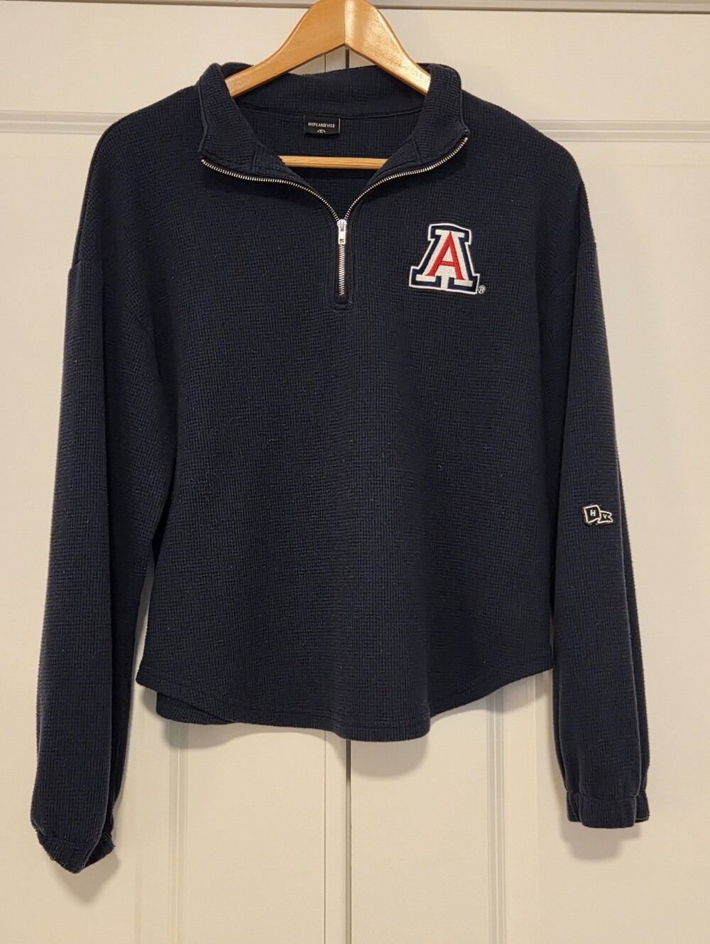 Univ. of Arizona Wildcats Hype & Vice Quarter-Zip Waffle Pullover | Women's Lrg